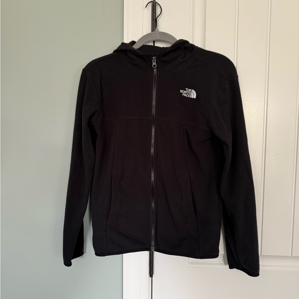 The North Face Boys Black Full‑Zip Hoodie Jacket (Thin fleece jacket)